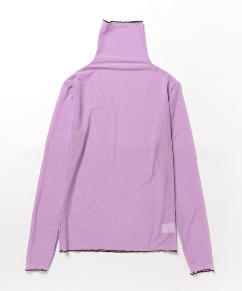 Achic(アシック)の「パイピング配色シアーメロートップス(Tシャツ/カットソー・レディース・イエロー/オレンジ/パープル/ホワイト/グリーン/ブルー/ブラック/アイボリー/ピンク・M)」の18枚目の写真