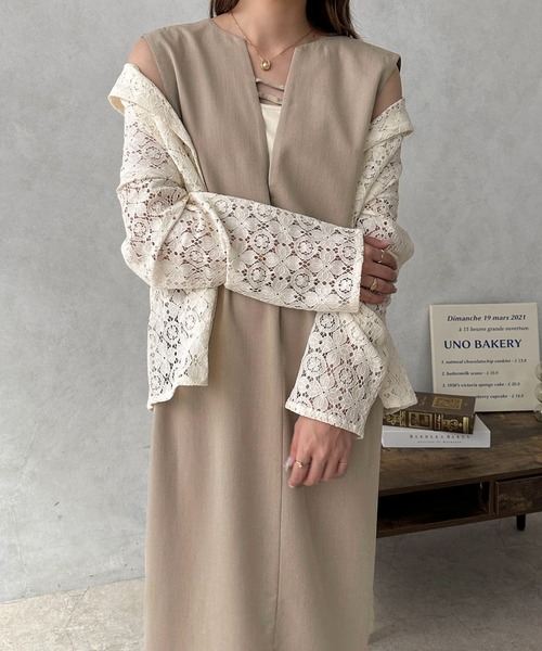 apres jour clair(アプレジュールクレア)の「【apres jour clair】2WAYジャンスカ【ZOZOTOWN限定アイテム】(ジャンパースカート・レディース・ライトベージュ/グレイッシュベージュ/ブラック/ライトブラウン・フリー/X-LARGE)」の4枚目の写真