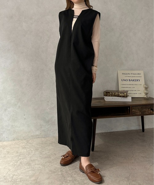 apres jour clair(アプレジュールクレア)の「【apres jour clair】2WAYジャンスカ【ZOZOTOWN限定アイテム】(ジャンパースカート・レディース・ライトベージュ/グレイッシュベージュ/ブラック/ライトブラウン・フリー/X-LARGE)」の22枚目の写真