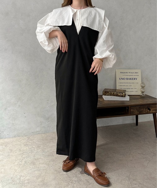 apres jour clair(アプレジュールクレア)の「【apres jour clair】2WAYジャンスカ【ZOZOTOWN限定アイテム】(ジャンパースカート・レディース・ライトベージュ/グレイッシュベージュ/ブラック/ライトブラウン・フリー/X-LARGE)」の6枚目の写真