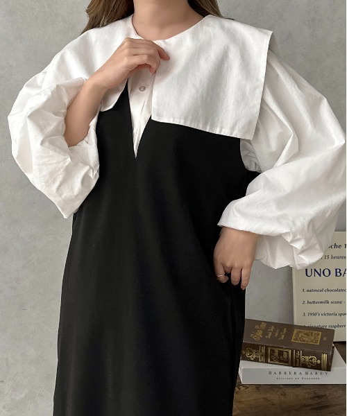 apres jour clair(アプレジュールクレア)の「【apres jour clair】2WAYジャンスカ【ZOZOTOWN限定アイテム】(ジャンパースカート・レディース・ライトベージュ/グレイッシュベージュ/ブラック/ライトブラウン・フリー/X-LARGE)」の7枚目の写真