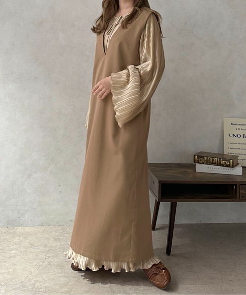 apres jour clair(アプレジュールクレア)の「【apres jour clair】2WAYジャンスカ【ZOZOTOWN限定アイテム】(ジャンパースカート・レディース・ライトベージュ/グレイッシュベージュ/ブラック/ライトブラウン・フリー/X-LARGE)」の13枚目の写真