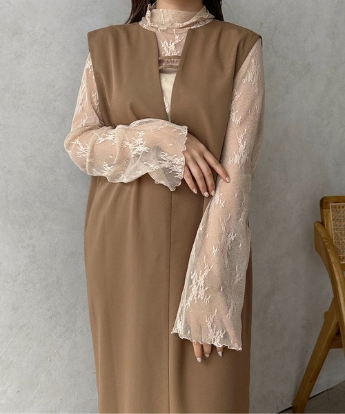 apres jour clair(アプレジュールクレア)の「【apres jour clair】2WAYジャンスカ【ZOZOTOWN限定アイテム】(ジャンパースカート・レディース・ライトベージュ/グレイッシュベージュ/ブラック/ライトブラウン・フリー/X-LARGE)」の11枚目の写真