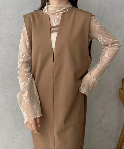 apres jour clair(アプレジュールクレア)の「【apres jour clair】2WAYジャンスカ【ZOZOTOWN限定アイテム】(ジャンパースカート・レディース・ライトベージュ/グレイッシュベージュ/ブラック/ライトブラウン・フリー/X-LARGE)」の12枚目の写真