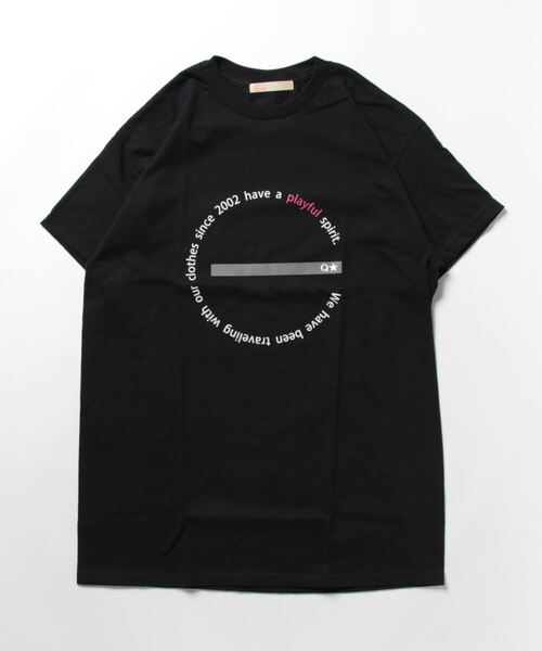 Q（キュー）の「サークルロゴT（Tシャツ/カットソー・レディース・アイボリー/ブラック・MEDIUM）」の4枚目の写真