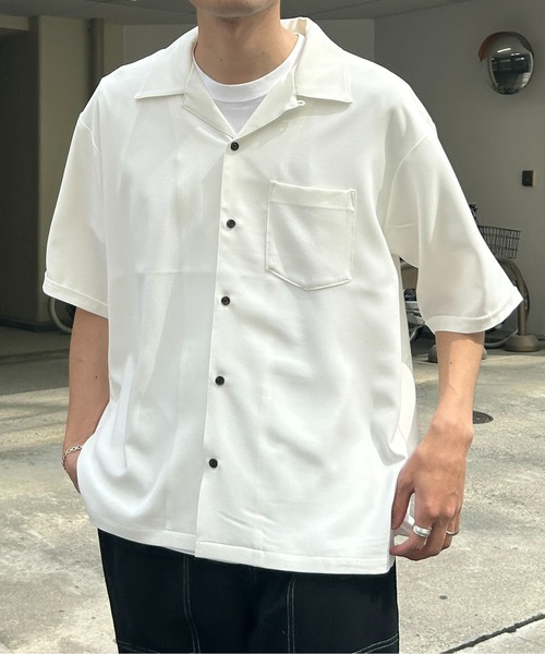 CPCM(シーピーシーエム)の「杢調半袖開襟シャツ(シャツ/ブラウス・メンズ・チャコールグレー/ホワイト/グリーン・MEDIUM/LARGE)」の5枚目の写真