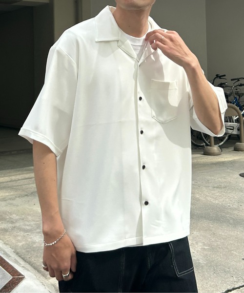 CPCM(シーピーシーエム)の「杢調半袖開襟シャツ(シャツ/ブラウス・メンズ・チャコールグレー/ホワイト/グリーン・MEDIUM/LARGE)」の7枚目の写真