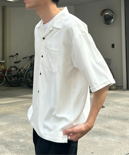 CPCM(シーピーシーエム)の「杢調半袖開襟シャツ(シャツ/ブラウス・メンズ・チャコールグレー/ホワイト/グリーン・MEDIUM/LARGE)」の8枚目の写真