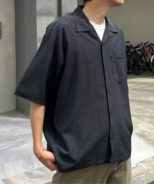 CPCM(シーピーシーエム)の「杢調半袖開襟シャツ(シャツ/ブラウス・メンズ・チャコールグレー/ホワイト/グリーン・MEDIUM/LARGE)」の14枚目の写真