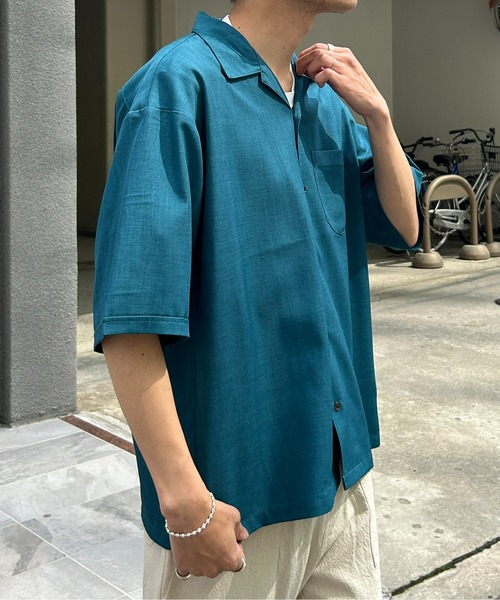 CPCM(シーピーシーエム)の「杢調半袖開襟シャツ(シャツ/ブラウス・メンズ・チャコールグレー/ホワイト/グリーン・MEDIUM/LARGE)」の19枚目の写真