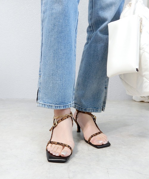 alala(アララ)の「アンクレットサイドナローサンダル(サンダル・レディース・ブラック/ベージュ/レオパード/シルバー・LL/S/M/L)」の10枚目の写真