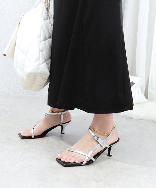 alala(アララ)の「アンクレットサイドナローサンダル(サンダル・レディース・ブラック/ベージュ/レオパード/シルバー・LL/S/M/L)」の13枚目の写真