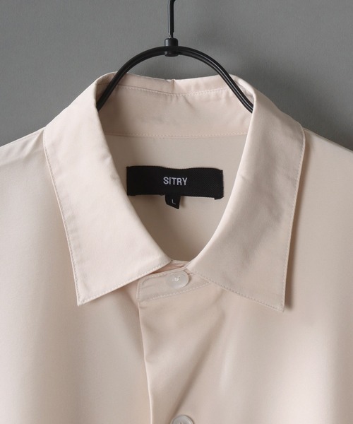 SITRY(シトリー)の「Oversize Drop shoulder Dolman Sleeve shirt/オーバーサイズ ドロップショルダー ドルマンスリーブ 半袖シャツ(シャツ/ブラウス・メンズ・ホワイト/ブラック/グレイッシュベージュ/チャコールグレー・M/L)」の9枚目の写真