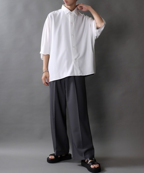 セール】Oversize Drop shoulder Dolman Sleeve shirt/オーバー