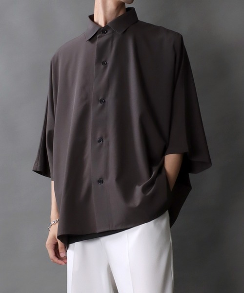 セール】Oversize Drop shoulder Dolman Sleeve shirt/オーバー