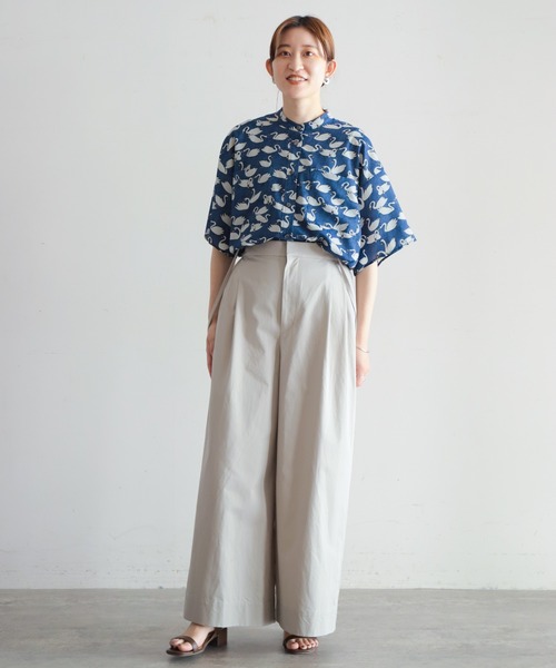 NOMBRE IMPAIR（ノンブルアンペール）の「スワンPT　スタンド6分袖ブラウス（シャツ/ブラウス・レディース・ネイビー/チャコールグレー・FREE）」の8枚目の写真