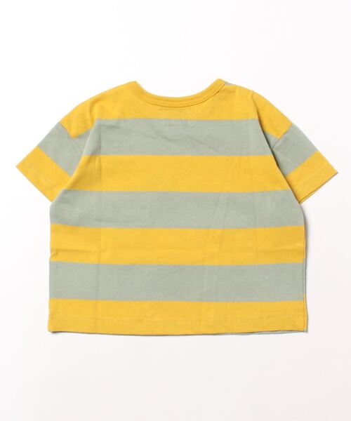 BIG FIELD（ビッグフィールド）の「太ボーダーTシャツ(80～150cm)（Tシャツ/カットソー・キッズ・ラベンダー/チャコール/イエロー・80/90/95/100/110/120/130/140/150）」の4枚目の写真
