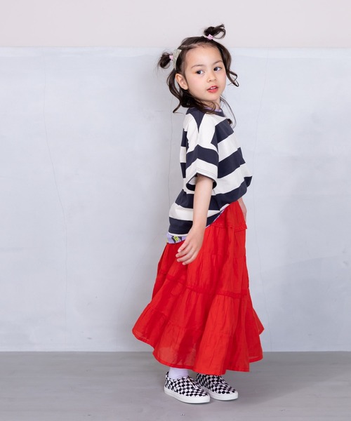 BIG FIELD（ビッグフィールド）の「太ボーダーTシャツ(80～150cm)（Tシャツ/カットソー・キッズ・ラベンダー/チャコール/イエロー・80/90/95/100/110/120/130/140/150）」の7枚目の写真