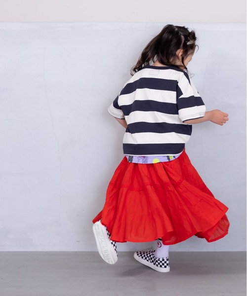 BIG FIELD（ビッグフィールド）の「太ボーダーTシャツ(80～150cm)（Tシャツ/カットソー・キッズ・ラベンダー/チャコール/イエロー・80/90/95/100/110/120/130/140/150）」の8枚目の写真