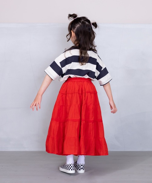 BIG FIELD（ビッグフィールド）の「太ボーダーTシャツ(80～150cm)（Tシャツ/カットソー・キッズ・ラベンダー/チャコール/イエロー・80/90/95/100/110/120/130/140/150）」の9枚目の写真