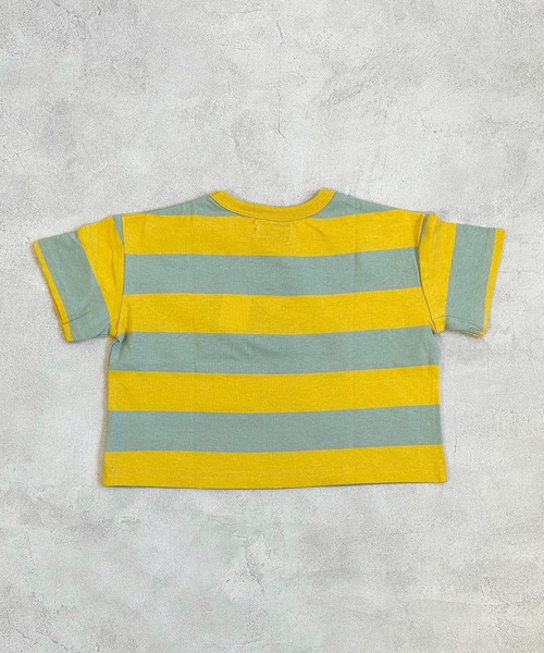 BIG FIELD（ビッグフィールド）の「太ボーダーTシャツ(80～150cm)（Tシャツ/カットソー・キッズ・ラベンダー/チャコール/イエロー・80/90/95/100/110/120/130/140/150）」の14枚目の写真