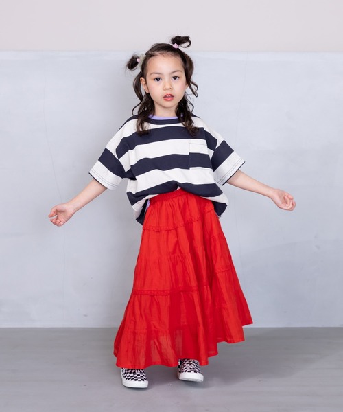 BIG FIELD（ビッグフィールド）の「太ボーダーTシャツ(80～150cm)（Tシャツ/カットソー・キッズ・ラベンダー/チャコール/イエロー・80/90/95/100/110/120/130/140/150）」の5枚目の写真