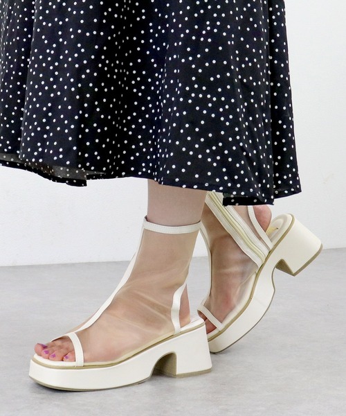 LOVEHUNTER（ラブハンター）の「LOVEHUNTER/ オープントゥ厚底ブーツサンダル (1591)（サンダル・レディース・アイボリー/ブラック/ブラック系その他/ホワイト系その他・LL/S/M/L）」の16枚目の写真