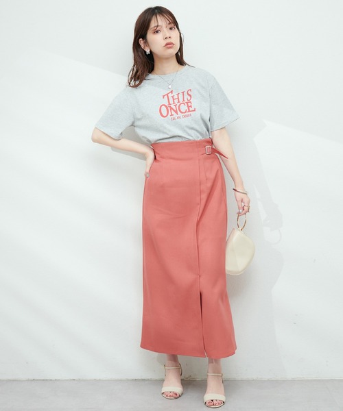 natural couture(ナチュラルクチュール)の「半袖ロゴT(Tシャツ/カットソー・レディース・スミクロ/グレー/オフホワイト/ブルー・FREE)」の22枚目の写真