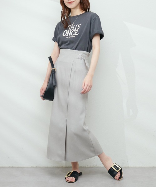 natural couture(ナチュラルクチュール)の「半袖ロゴT(Tシャツ/カットソー・レディース・スミクロ/グレー/オフホワイト/ブルー・FREE)」の16枚目の写真