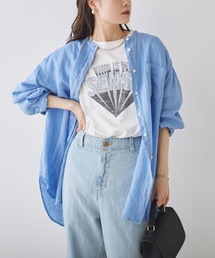 PUAL CE CIN | フレンチリネンノーカラーブラウス(シャツ/ブラウス)