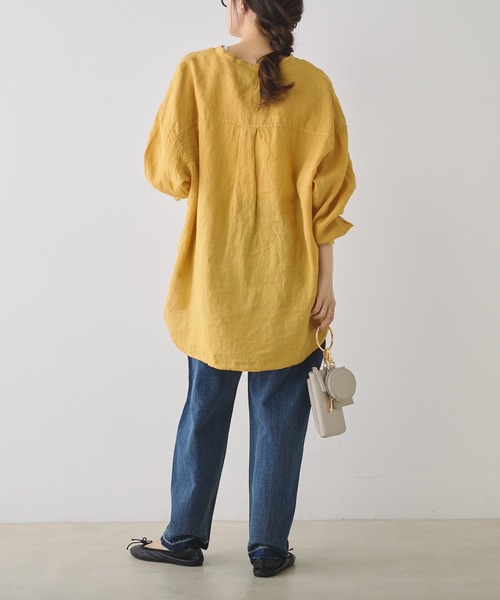 PUAL CE CIN（ピュアルセシン）の「フレンチリネンノーカラー