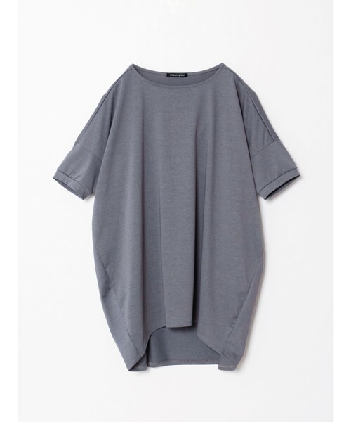 mizuiroind（ミズイロインド）の「mizuiro ind ハーフスリーブコクーンプルオーバー（Tシャツ/カットソー・レディース・ブルー/チャコールグレー/ブラック/オフホワイト/ネイビー/グレー・FREE）」の4枚目の写真
