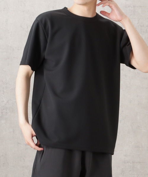NAVY(ネイビー)の「ドライタッチ鹿の子ショートスリーブTシャツ(Tシャツ/カットソー・メンズ・グリーン/ホワイト/ライトグレー/チャコール/ネイビー・S/M/L/XL)」の1枚目の写真