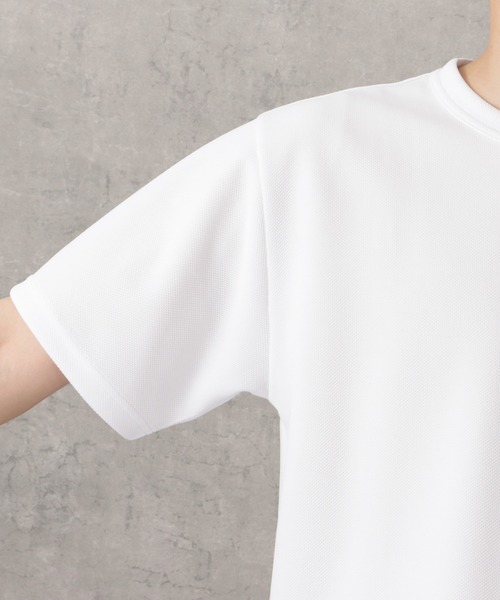 NAVY(ネイビー)の「ドライタッチ鹿の子ショートスリーブTシャツ(Tシャツ/カットソー・メンズ・グリーン/ホワイト/ライトグレー/チャコール/ネイビー・S/M/L/XL)」の12枚目の写真