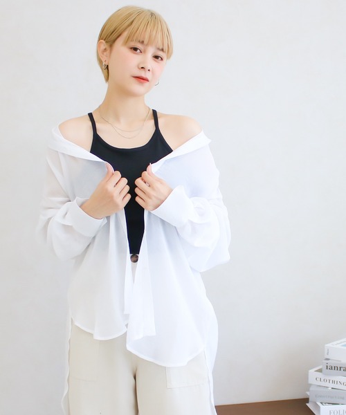 Social GIRL（ソーシャルガール）の「カップ付きアメリカンスリーブブラキャミソール（キャミソール・レディース・ブラック/グレイッシュベージュ/ブルー/オフホワイト/チャコール・M）」の9枚目の写真