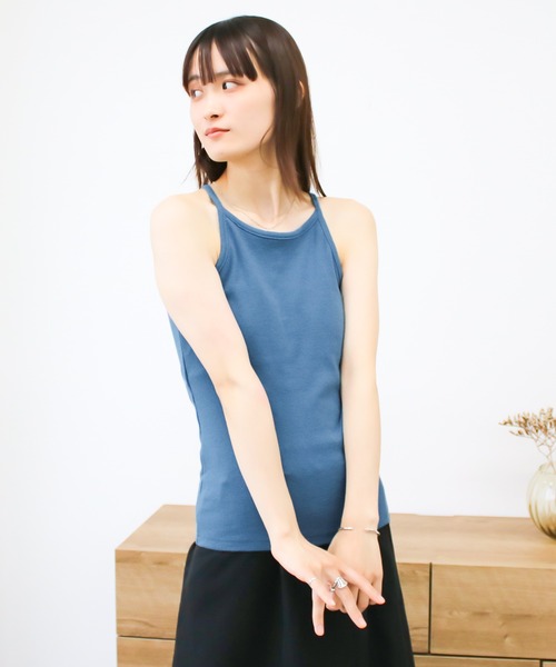 Social GIRL（ソーシャルガール）の「カップ付きアメリカンスリーブブラキャミソール（キャミソール・レディース・ブラック/グレイッシュベージュ/ブルー/オフホワイト/チャコール・M）」の22枚目の写真