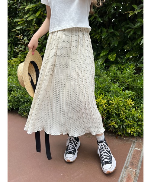 ドット柄ロングスカート ロングスカート ドット柄 総柄[品番：JSFW0008362]｜JS FASHION