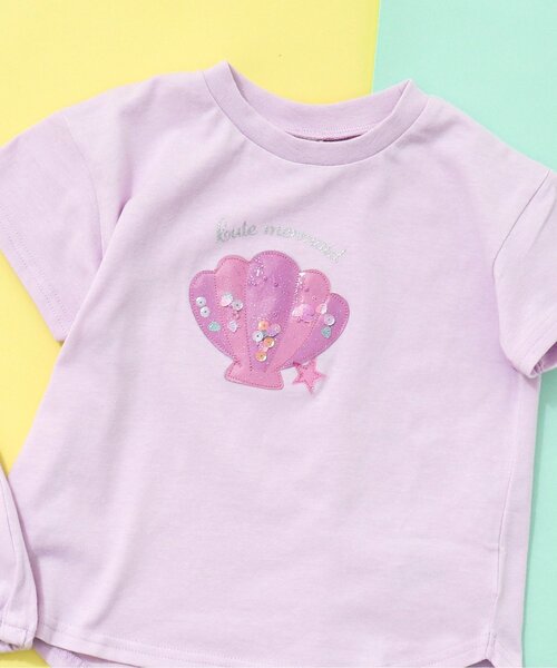 apres les cours(アプレレクール)の「PVC 3柄モチーフTシャツ(Tシャツ/カットソー・キッズ・ミント/ラベンダー/キナリ・80/90/100/110/120/130/140)」の1枚目の写真