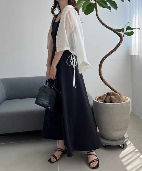 one after another NICE CLAUP（ワンアフターアナザーナイスクラップ）の「サイドリボンシアージャケット（テーラードジャケット・レディース・ベージュ/グレー/アイボリー・FREE）」の14枚目の写真