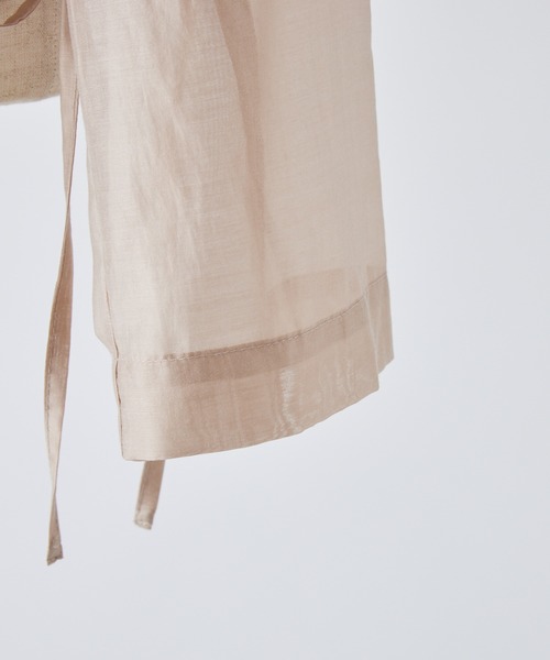 one after another NICE CLAUP（ワンアフターアナザーナイスクラップ）の「サイドリボンシアージャケット（テーラードジャケット・レディース・ベージュ/グレー/アイボリー・FREE）」の6枚目の写真