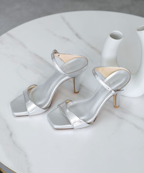 chocolates（チョコラテス）の「スクエアトゥ ハイヒールミュール【日本製】（サンダル・レディース・シルバー/ブラック/ホワイト・S/M/L/LL）」の3枚目の写真