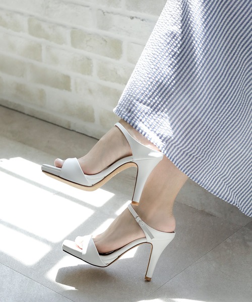 chocolates（チョコラテス）の「スクエアトゥ ハイヒールミュール【日本製】（サンダル・レディース・シルバー/ブラック/ホワイト・S/M/L/LL）」の12枚目の写真