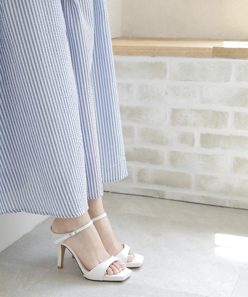 chocolates（チョコラテス）の「スクエアトゥ ハイヒールミュール【日本製】（サンダル・レディース・シルバー/ブラック/ホワイト・S/M/L/LL）」の22枚目の写真