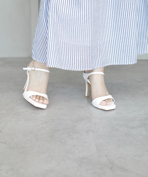 chocolates（チョコラテス）の「スクエアトゥ ハイヒールミュール【日本製】（サンダル・レディース・シルバー/ブラック/ホワイト・S/M/L/LL）」の19枚目の写真