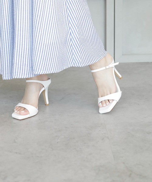 chocolates（チョコラテス）の「スクエアトゥ ハイヒールミュール【日本製】（サンダル・レディース・シルバー/ブラック/ホワイト・S/M/L/LL）」の20枚目の写真