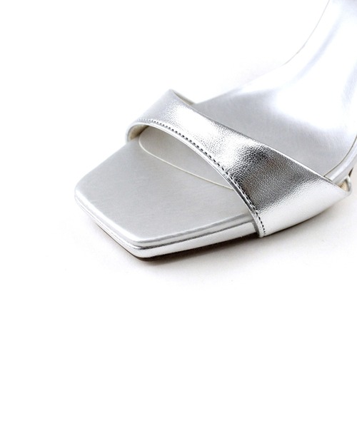 chocolates（チョコラテス）の「スクエアトゥ ハイヒールミュール【日本製】（サンダル・レディース・シルバー/ブラック/ホワイト・S/M/L/LL）」の7枚目の写真