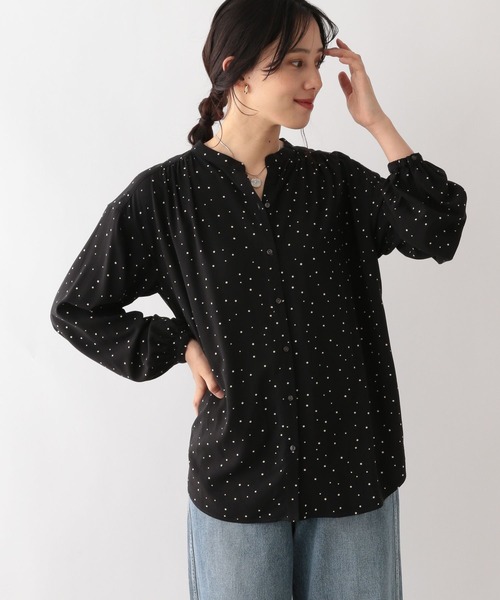 GLOBAL WORK（グローバルワーク）の「さらさらリラックスプリントブラウス/906639（シャツ/ブラウス・レディース・ホワイト系その他/ストライプ/ドット/チェック/ホワイト系その他2/ホワイト系その他3・SMALL/MEDIUM/LARGE）」の5枚目の写真