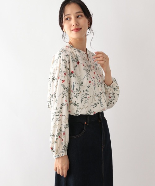 GLOBAL WORK（グローバルワーク）の「さらさらリラックスプリントブラウス/906639（シャツ/ブラウス・レディース・ホワイト系その他/ストライプ/ドット/チェック/ホワイト系その他2/ホワイト系その他3・SMALL/MEDIUM/LARGE）」の15枚目の写真