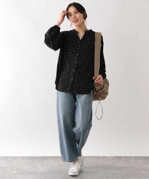 GLOBAL WORK（グローバルワーク）の「さらさらリラックスプリントブラウス/906639（シャツ/ブラウス・レディース・ホワイト系その他/ストライプ/ドット/チェック/ホワイト系その他2/ホワイト系その他3・SMALL/MEDIUM/LARGE）」の16枚目の写真