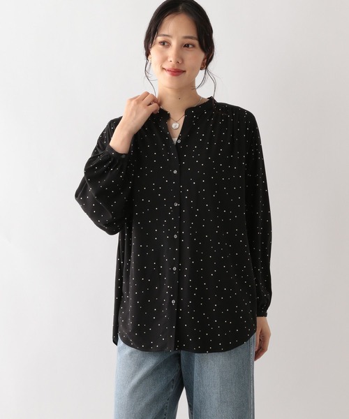 GLOBAL WORK（グローバルワーク）の「さらさらリラックスプリントブラウス/906639（シャツ/ブラウス・レディース・ホワイト系その他/ストライプ/ドット/チェック/ホワイト系その他2/ホワイト系その他3・SMALL/MEDIUM/LARGE）」の10枚目の写真